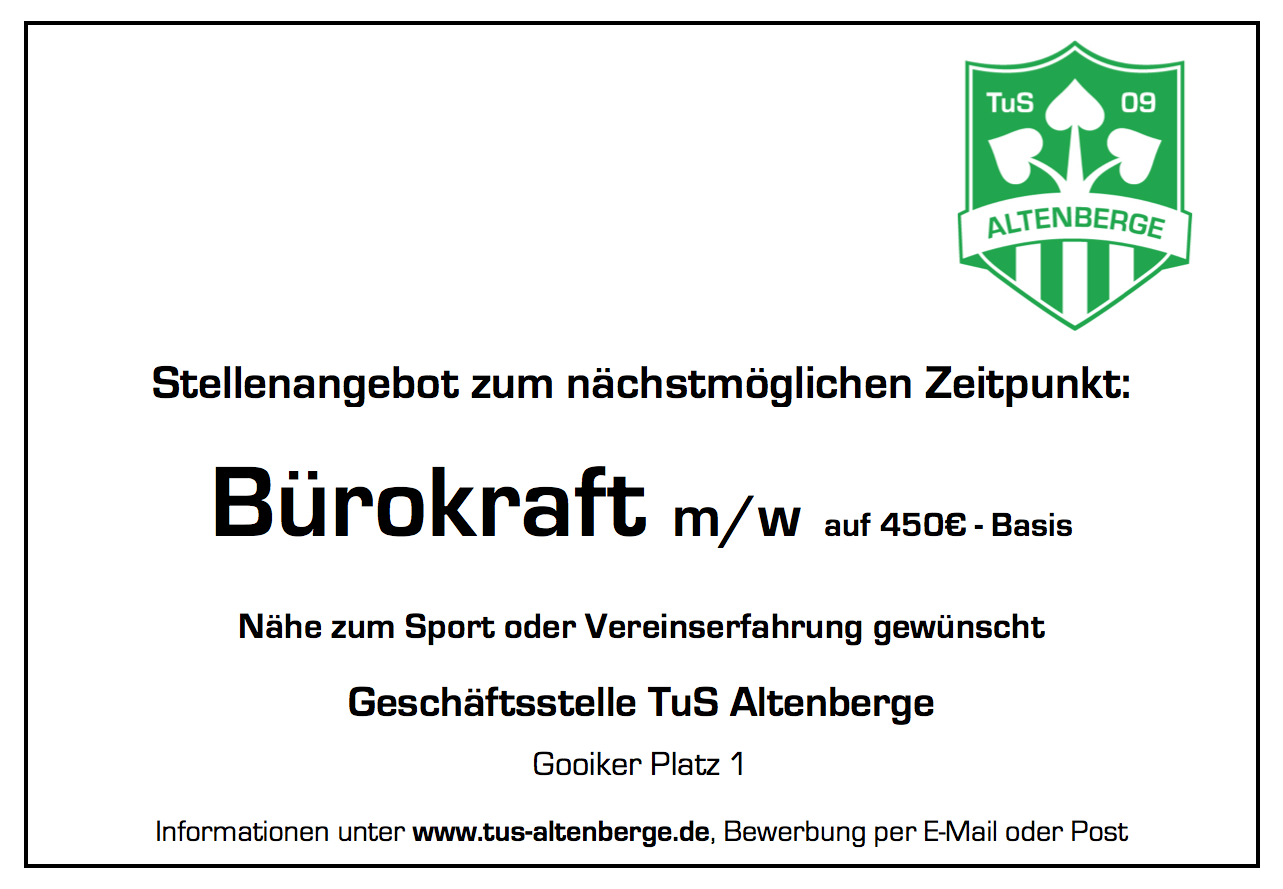 Bürokraft (m/w/d) auf 450 € Basis