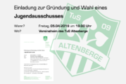 Einladung zur Gründung und Wahl eines Jugendausschusses!