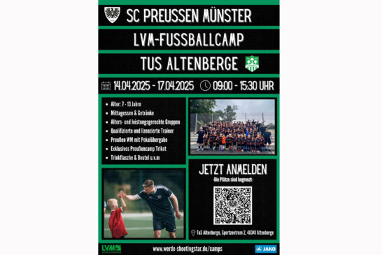 Preußen Münster Fußball Camp beim TuS Altenberge zu Gast